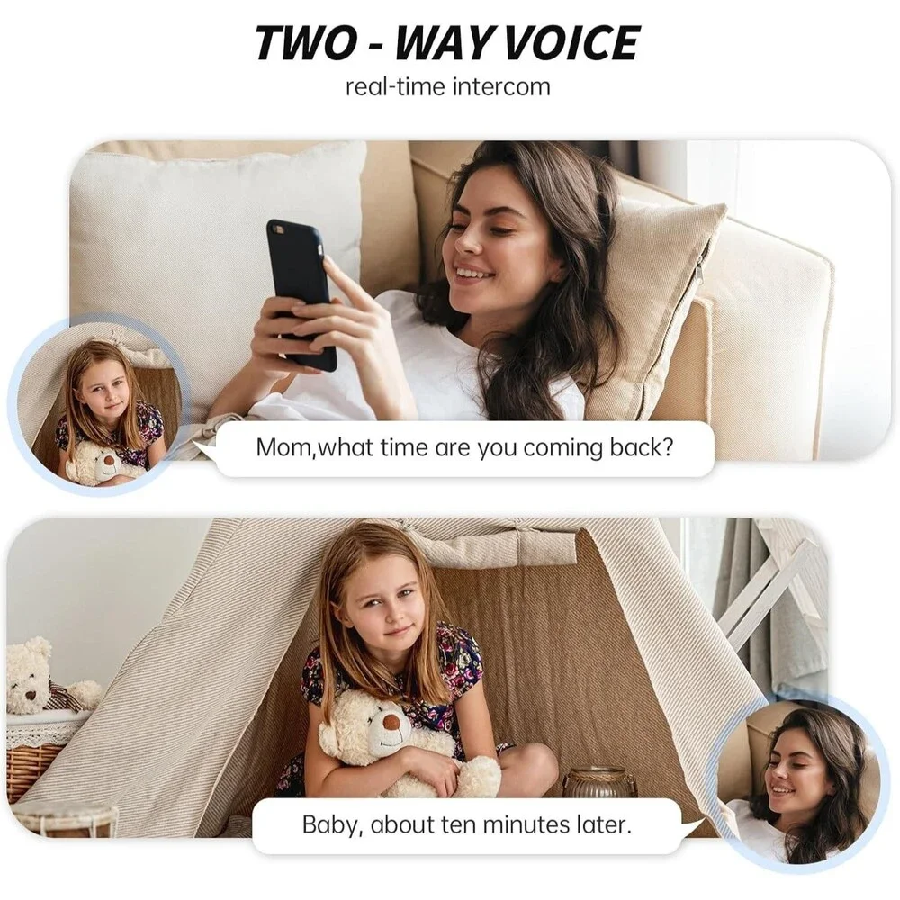 5G/2.4Ghz WiFi Robot Camera 3MP Pet/Baby Camera with Phone App Motion Detection